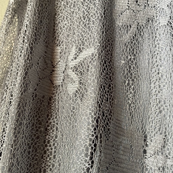 Vintage lace mini silver dress  with lining! - Picture 2 of 8